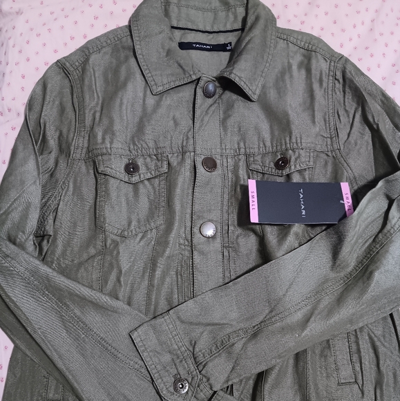 Nwt Tahari Green Shirt Jacket Size Small - Picture 1 of 6